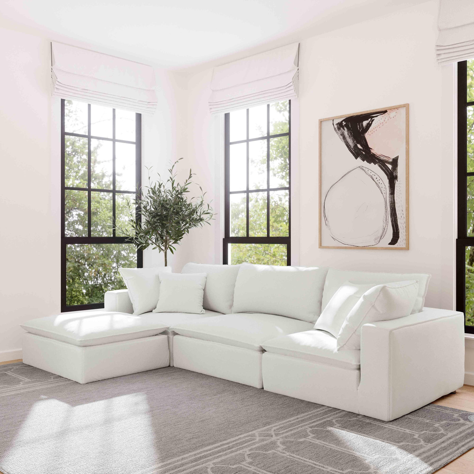 Ellaria Upholstered Ottoman, Peyton Pearl
