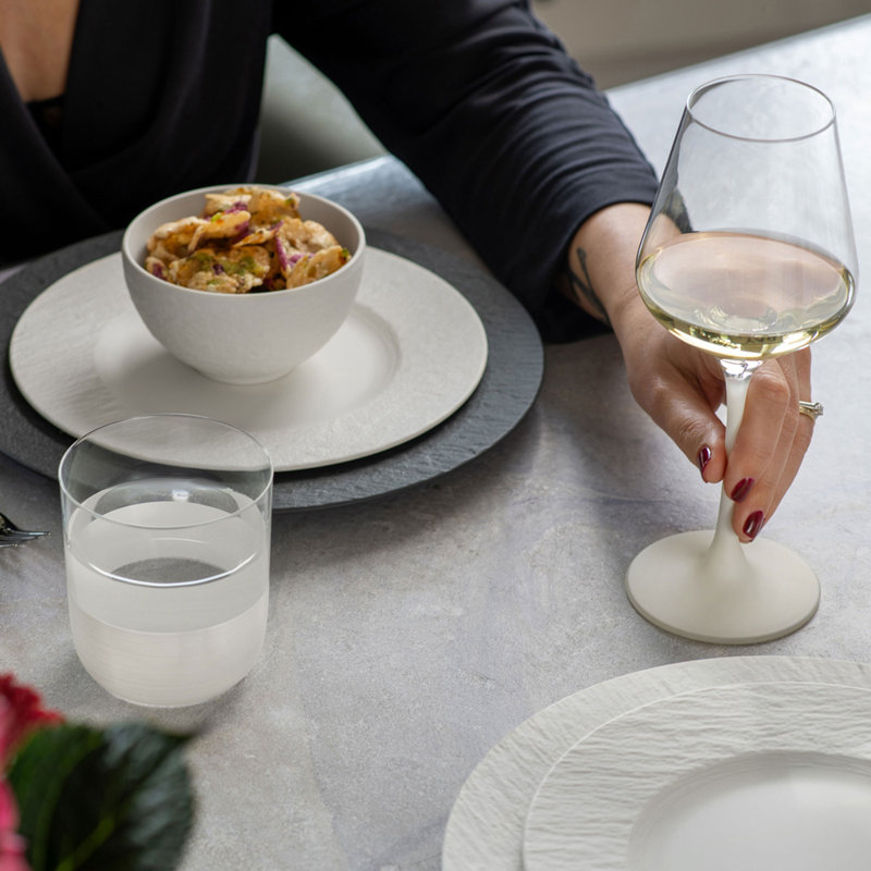 Manufacture Rock Blanc Matte White Crystal Wine Goblet Set, 4 pcs