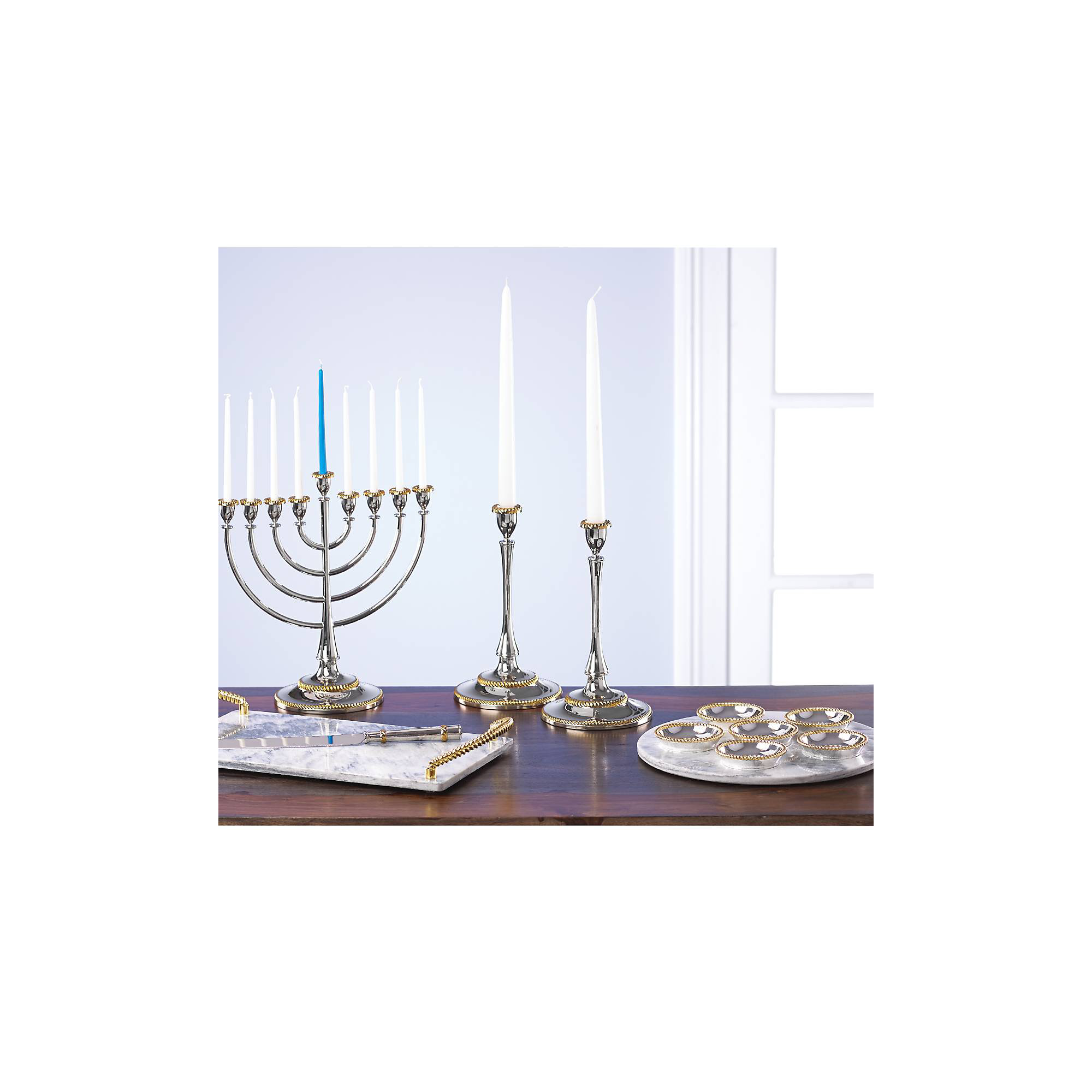 Roseland Seder Plates with Marble Slate