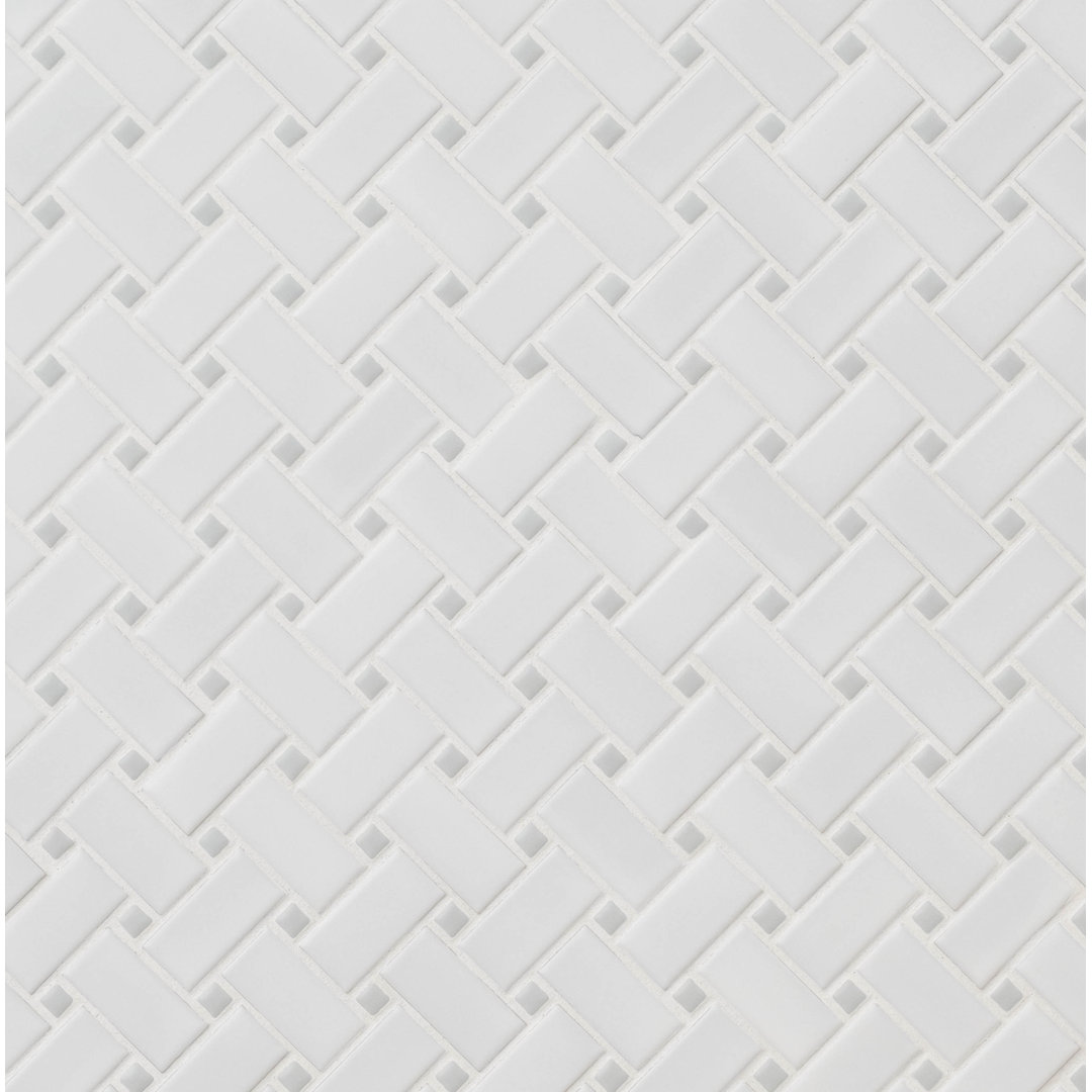 Moonlite Weave 12 in. x 12 in. Matte Porcelain Mosaic Floor and Wall Tile Ackland