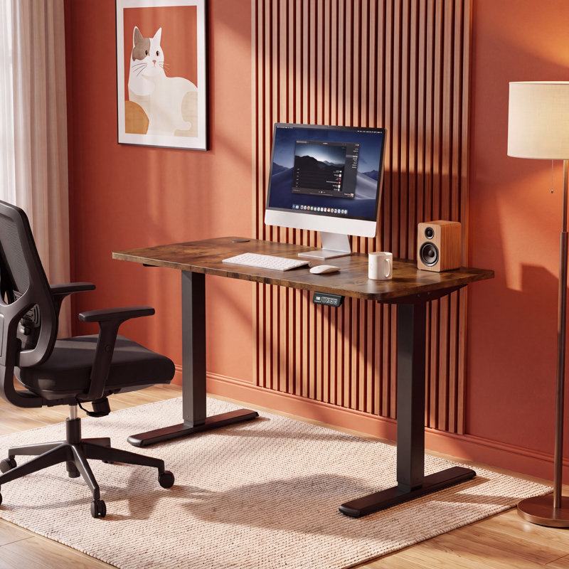Bureaux debout à hauteur réglable Putnam, Brun / Noir, H 48 po x l 47,25 po x P 23,62 po