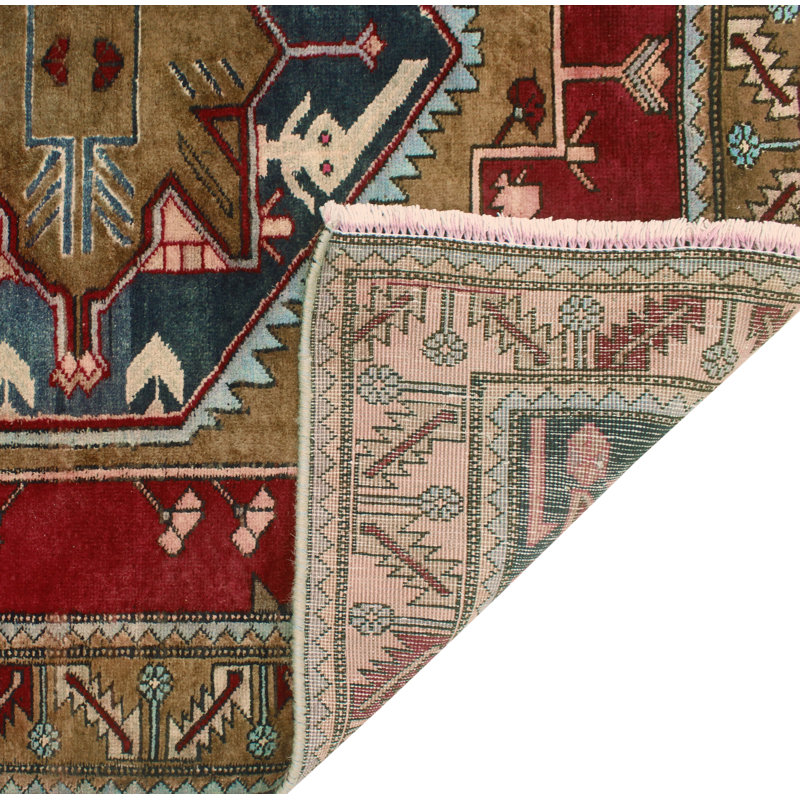 Khusbu Distressed Grey Red Runner