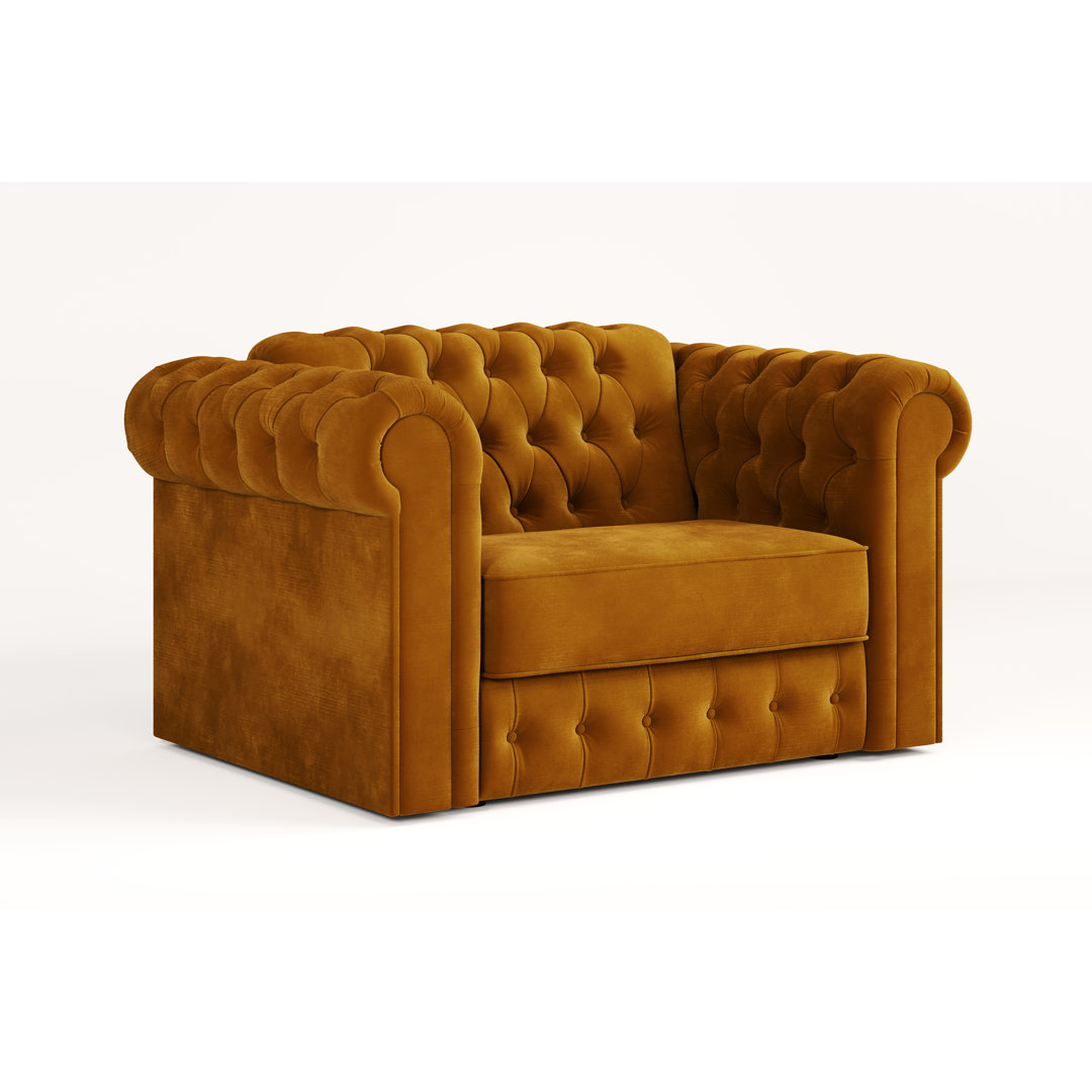 Jay-Be Chesterfield Snuggler Sofa Bed with E-Sprung Mattress - Luxe Velvet