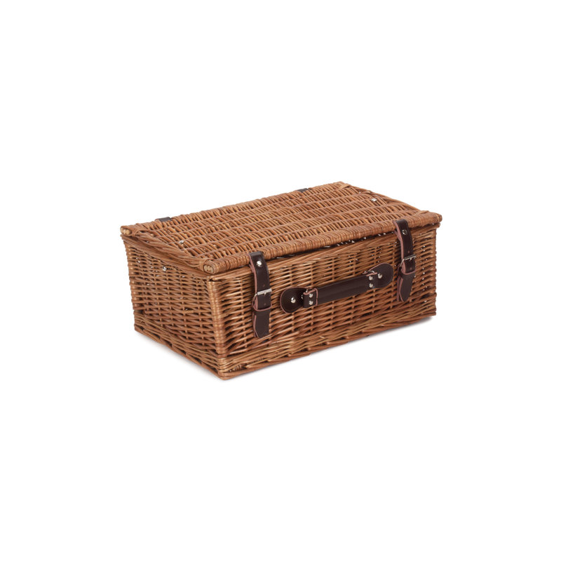 Wicker Empty Hamper Basket, 19cm H x 46cm W x 30cm D, Double Steamed