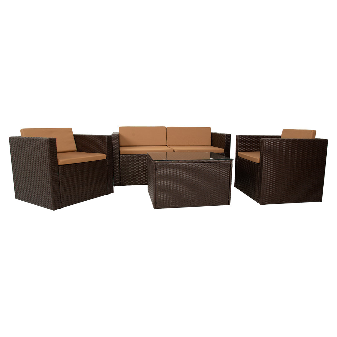 4-Sitzer Lounge-Set Laks mit Polstern