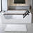 POSITANO 71" x 47" 2-Person White Freestanding Whirlpool Bathtub with Dual Pump & Panoramic Glass Panels