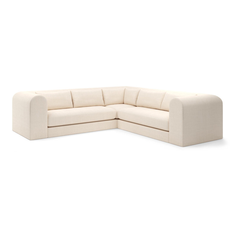 Baldwin L Sectional, Beige Polyester Blend