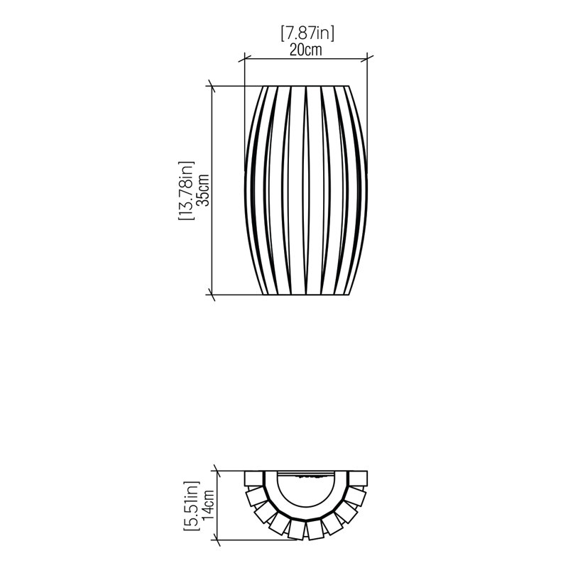Manufactured Wood LED Flush Mounted Sconce, Organic White
