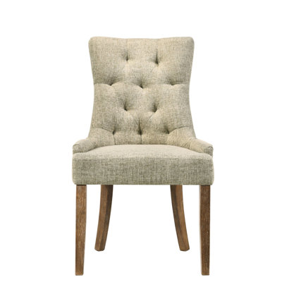 Of 2 Beige Back Dining Room Chairs - Salvaged Oak Wood, Elegant Seating Side ( 2) Back, Finish, Wood Construction by One Allium Way