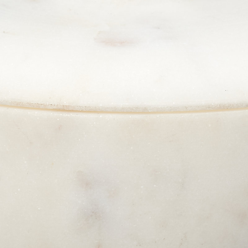 Handcrafted White Marble Decorative Box with Lid