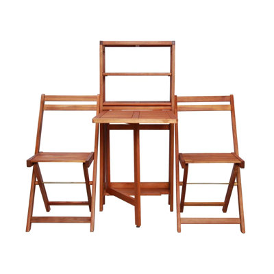 Astoria 2 - Person Wood Patio Dining Set with Rectangular Table