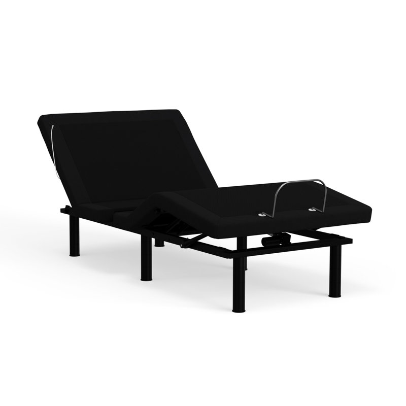 Base simple en métal TG avec éclairage ambiant et base zéro gris foncé: télécommande sans fil, massage des pieds et de la tête