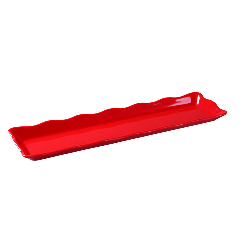 Plateau en mélamine Deli Collection Deli, L 19 po x l 5,25 po x H 1 po, Rouge / Noir