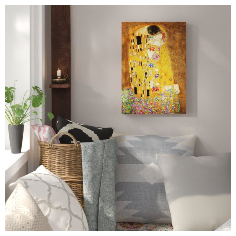 The Kiss No.1 by Gustav Klimt - Wrapped Canvas, 50cm H x 35cm W