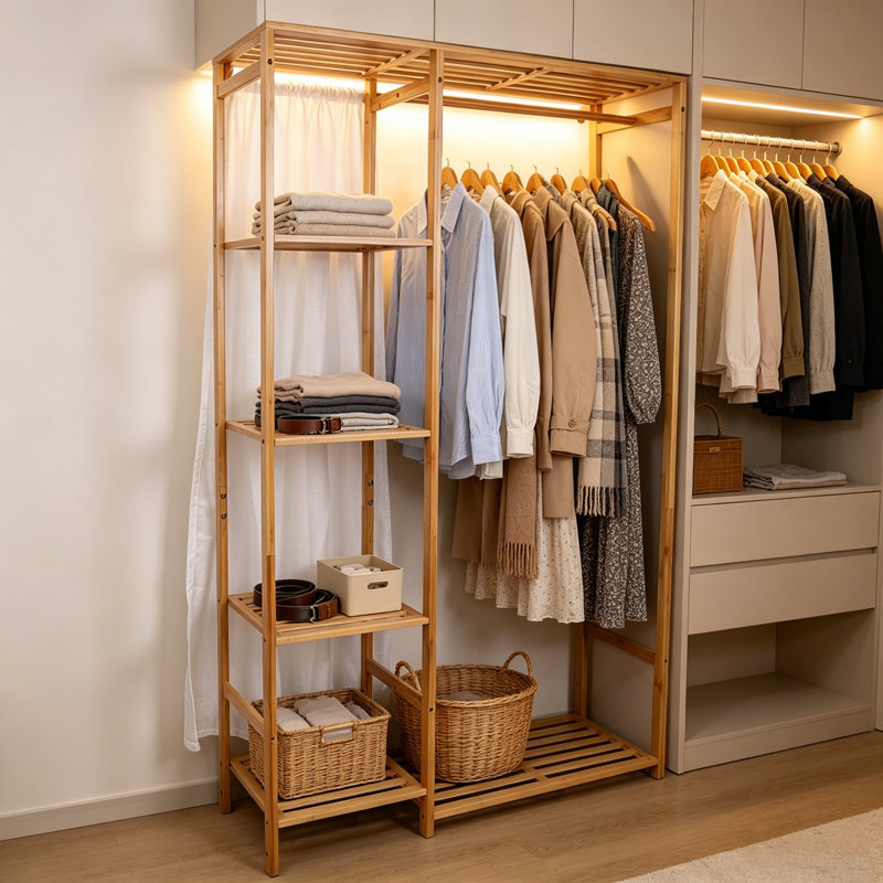 Ryland 35.4 " Bamboo Clothing Rack