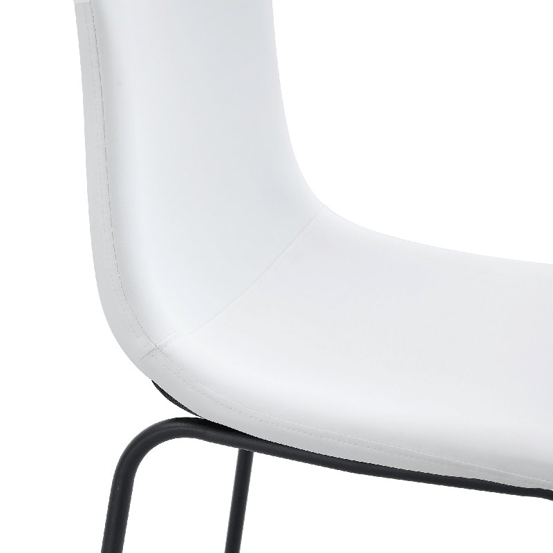 Tabouret de comptoir en similicuir de 25,8 po Hakam, Blanc