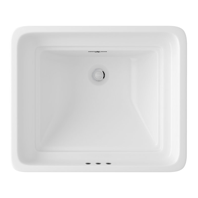 Perrin & Rowe 18'' White Vitreous China Rectangular Bathroom Sink with Overflow
