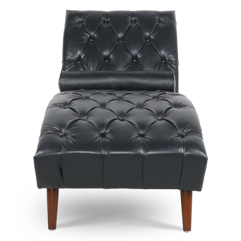 Luxueuse chaise longue rembourrée avec mousse haute densité et pieds élégants en bouleau pour un confort et un style ultimes