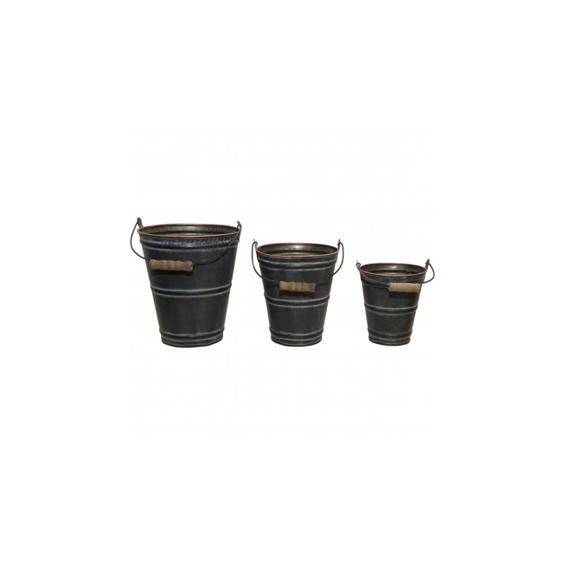 Ensemble de pots à fleurs en métal 3 pièces Reyna