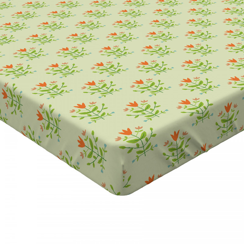 Microfiber Floral Fitted Sheet, Full Fitted Sheet
