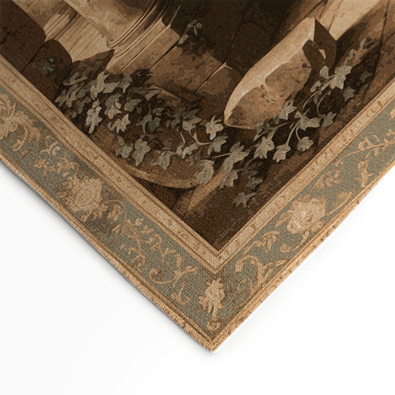 Tapis d'intérieur et d'extérieur brun français, Rectangle 5 pi x 7 pi