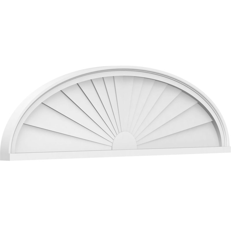 Fronton elliptique en PVC de qualité architecturale Sunburst, H 19 po x l 72 po x P 2 po