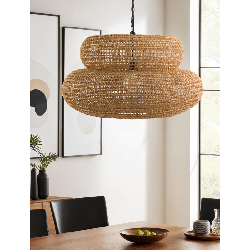 Luminaire suspendu unique à 1 lumière noir mat Shirley