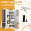 2 étagères géométriques à 5 niveaux, bibliothèque haute en bois en forme de S (blanche, 62,6 po H x 27,6 po L)-1720905442-1720905443-1731941697