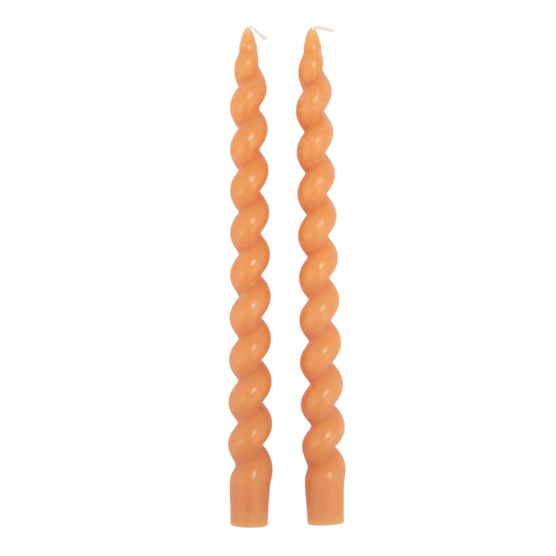 Bougies torsadées non parfumées en boîte, Beige, 1
