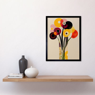 Retro Spring Summer Flowers Floral Vase - Single Picture Frame Print