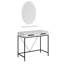 Table de maquillage élégante avec miroir, finition blanche, 35,4 x 31,5 x 17,7 pouces | 100% panneau de particules enduit de mélamine, épaisseur durable de 0,7 pouce | Idéal pour les espaces de chambre à coucher et de coiffeuse, design élégant et 
