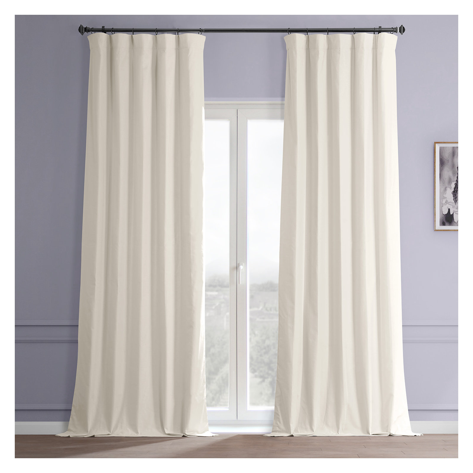 Swift Blackout Cotton Curtain, Fable Beige, 50" W x 96" L