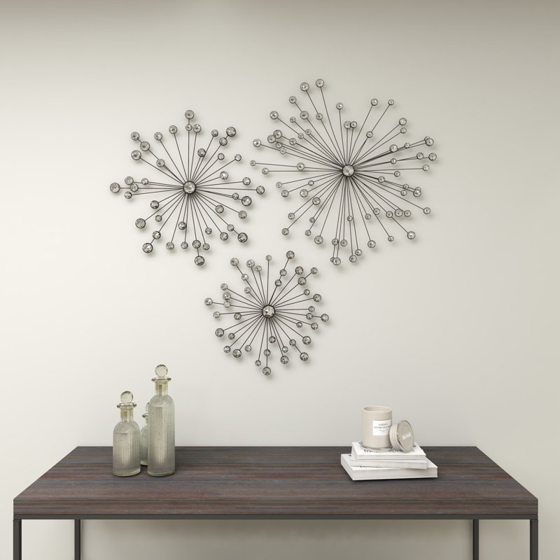 Ensemble de 3 décorations murales en métal et acrylique