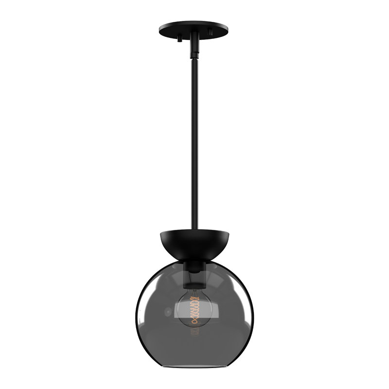 Arcadia 1 - Light Single Pendant, Black/Smoked