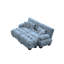 Canapé-lit Cloud Couch pour le salon, canapé 2 places en chenille avec 2 coussins lombaires et 2 coussins décoratifs, canapé rembourré à accoudoirs larges avec 2 repose-pieds, bleu chenille-1428046129