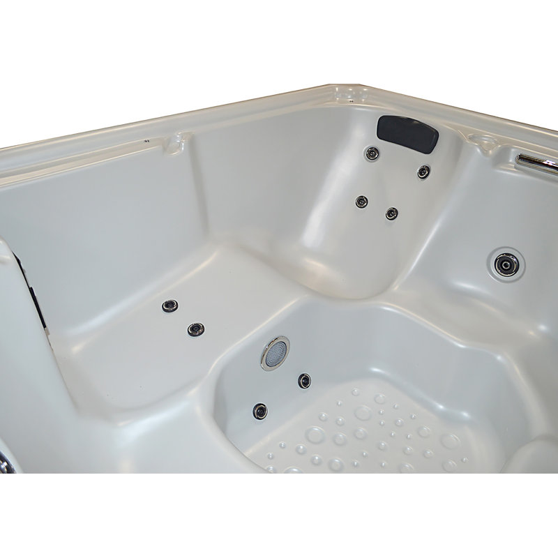 Cyanna Valley Spas Supreme pnpX 6 - Person 21 - Jet Square Plug and Play Hot Tub, Taupe, Silver