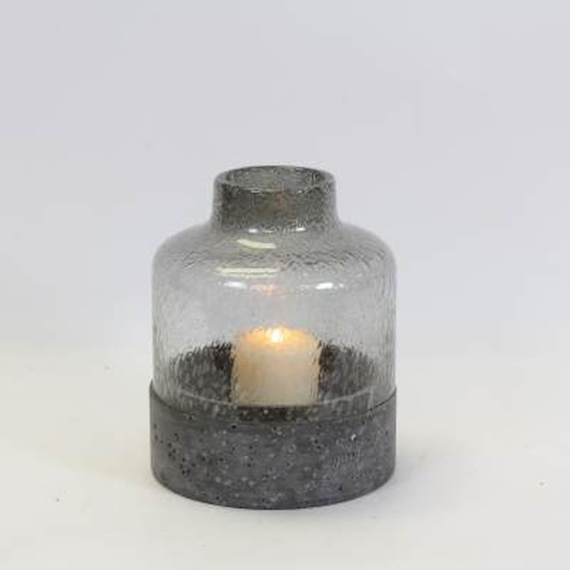 Porte-votive en verre base, H 10,24 po x l 7,87 po x P 7,87 po
