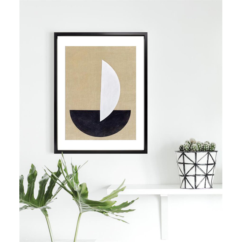 Geometry 3 Contemporary Abstract - Single Picture Frame Print, 187.452 cm H x 136.652 cm W, Matt White
