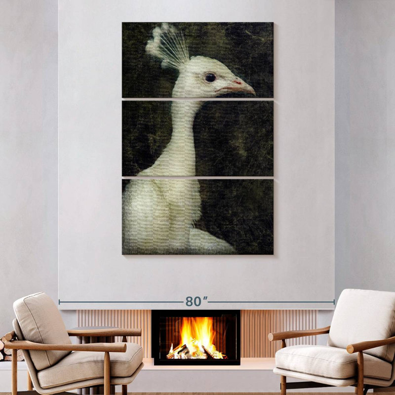 Brampt White Peacock, 74" H x 48" W