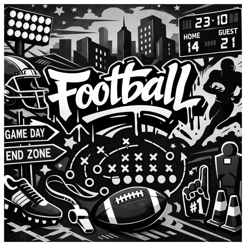 Coussins décoratifs American Football Art, 26 x 26 pouces