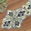 Chemin de table brodé bleu blanc perlé avec broderie de perles de verre pour Noël et décoration intérieure-132234802