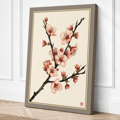 Spring Blossoms Japandi 1 Piece Wrapped Canvas Wall Art