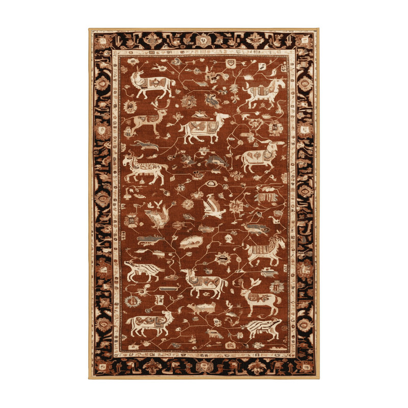 Tapis brun lavable à la machine, Rectangulaire 2 pi x 3 pi