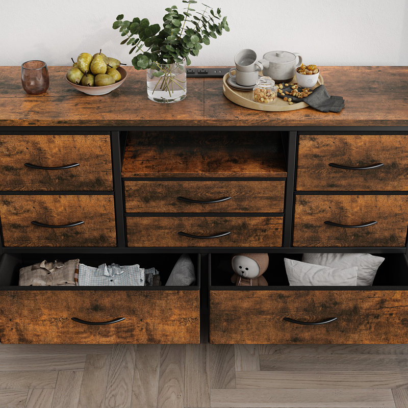 Unfinished TV Stand for TVs up to 55", Brown/Black