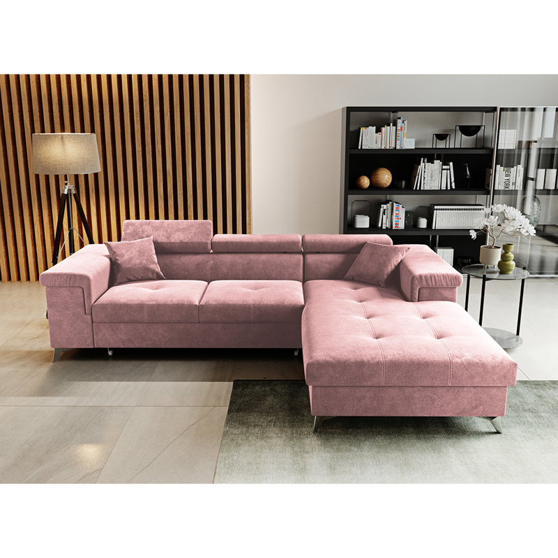 Torassa 3 Seater Sofa Bed, Pink, Right Hand Facing
