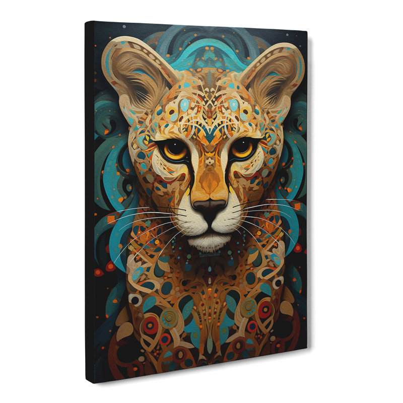 Cheetah Tachisme Art - Print, 50cm H x 35cm W x 3cm D