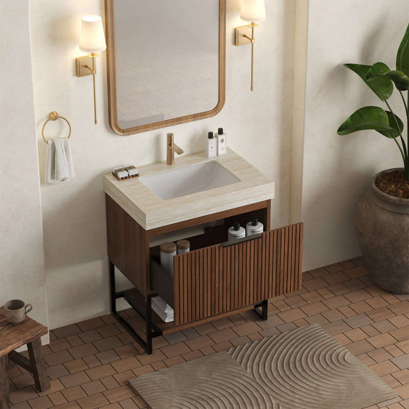 Meuble-lavabo 30 po, Beige