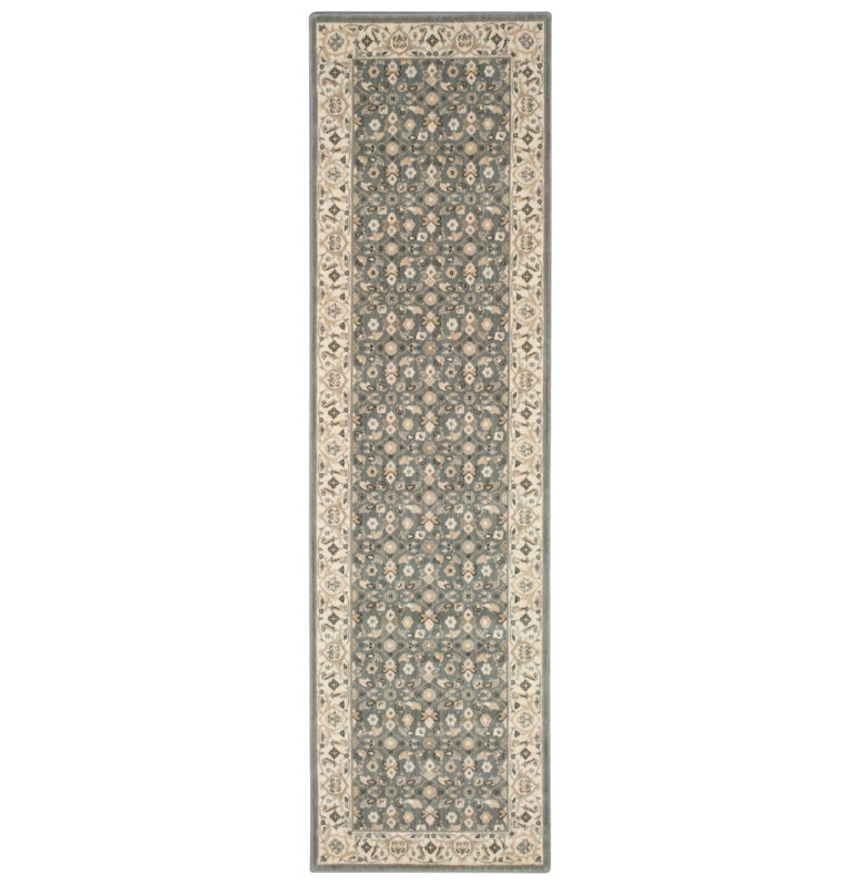 Tapis oriental gris Carmorn, Tapis de couloir 2 pi 3 po x 8 pi