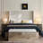 Textured Canvas Chenille Bench With Flip Top And Wood Base - Ideal For Bedroom, Easy Assembly, Neutral Appearance Upholstered Storage Canvas, Bedroom Seating, Modern Style