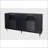 Cabinets, Matte Black Minimalist Storage Cabinet with 4 Glass Doors | Black | MDF+glass